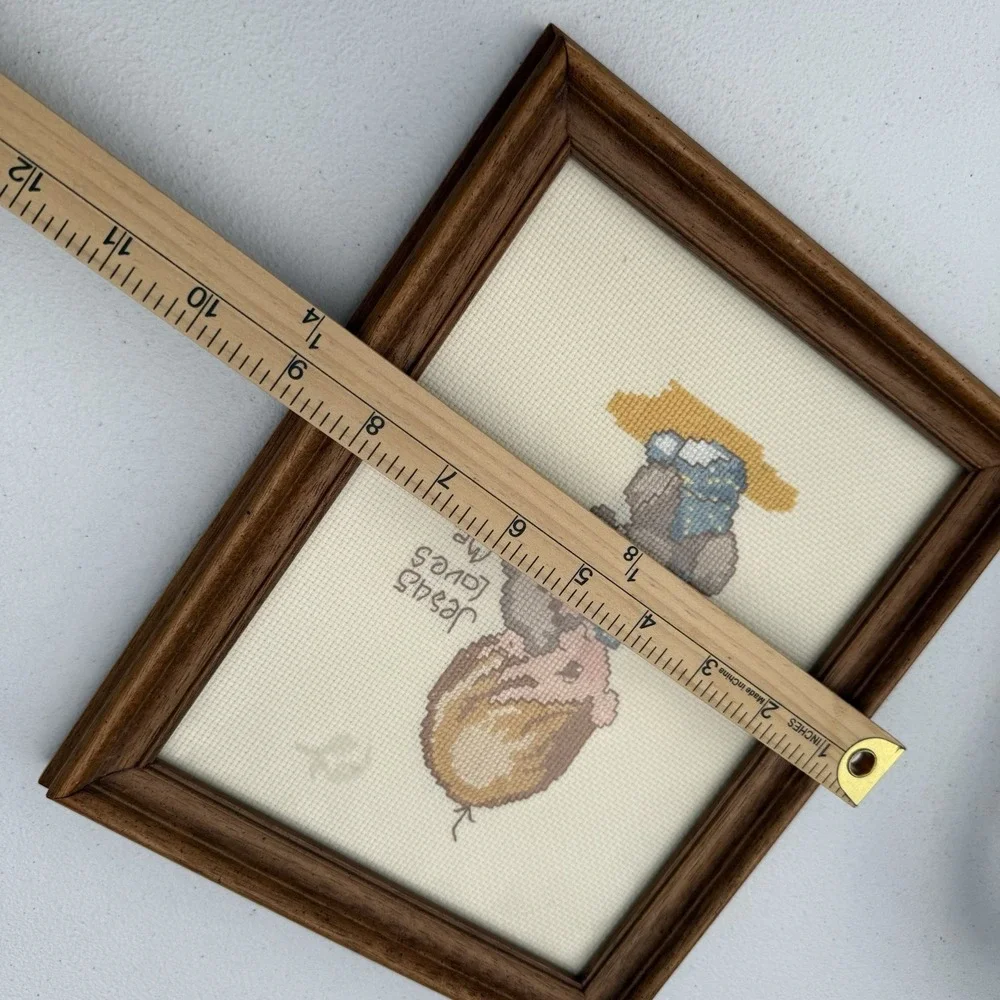 Precious Moments Jesus Loves Me Cross Stitch Finished And Framed‎ 8x10